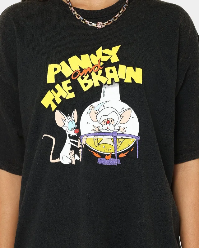 American Thrift X Pinky And The Brain Pinky And The Brain Vintage T-Shirt Black Wash