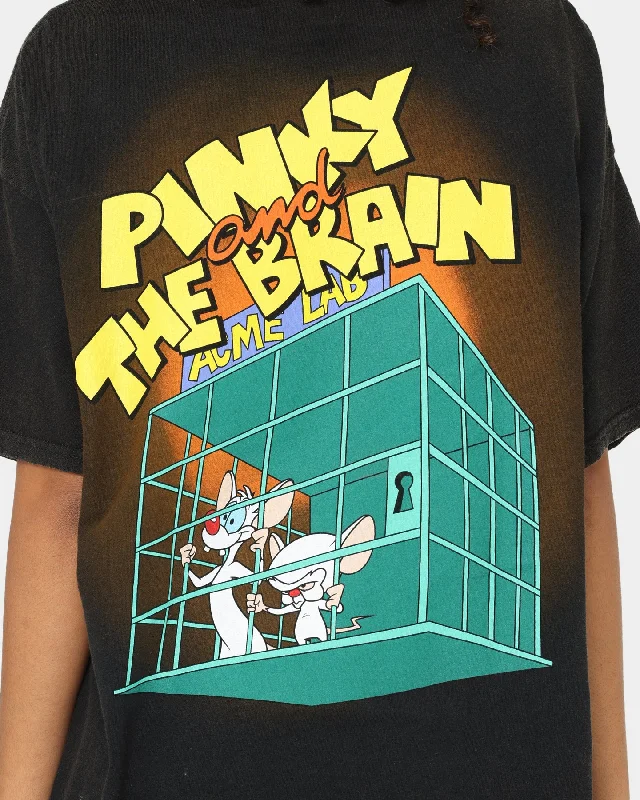 American Thrift X Pinky And The Brain Pinky And The Brain Vintage T-Shirt Black Wash