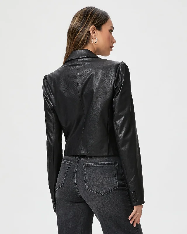 Paige Argentina Blazer in Black Faux Leather