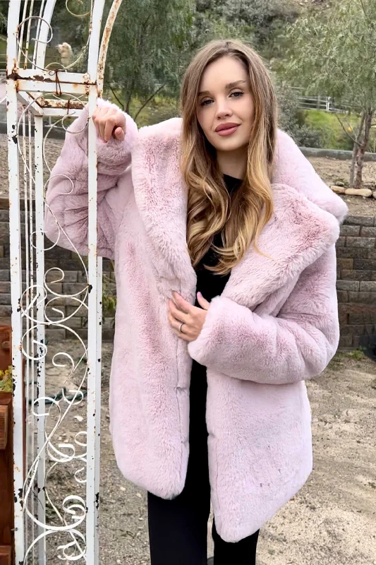 Women's Short Duchess Coat in ""Plush Blush Pink""