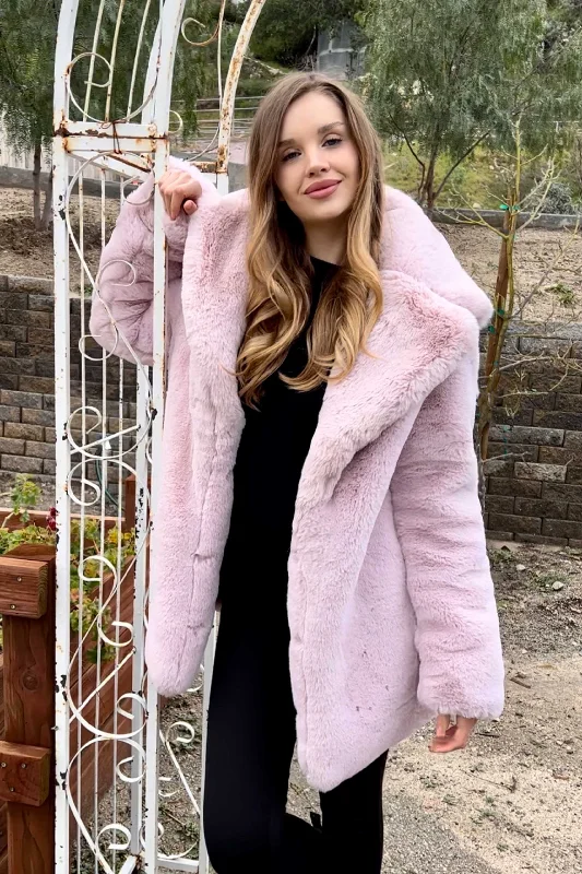 Women's Short Duchess Coat in ""Plush Blush Pink""