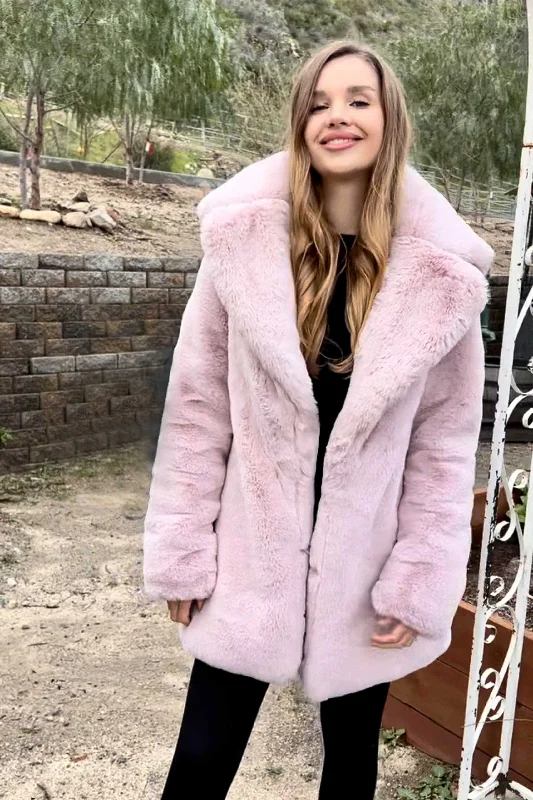 Women's Short Duchess Coat in ""Plush Blush Pink""