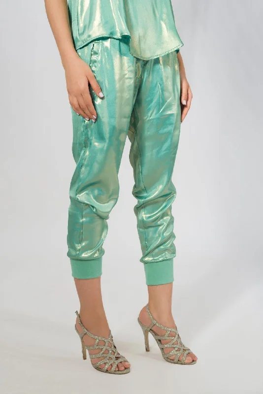 Drawstring Pant in Georgette Lame