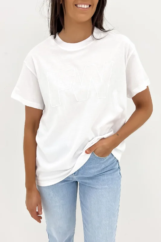 FW Embroidery Tee White