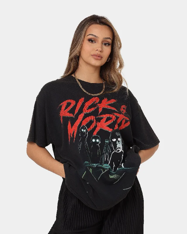 Goat Crew X Rick And Morty Night Family Vintage T-Shirt Washed Black