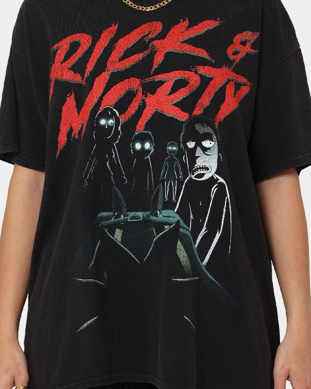 Goat Crew X Rick And Morty Night Family Vintage T-Shirt Washed Black