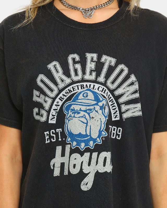 NATIONAL COLLEGIATE ATHLETIC ASSC Georgetown Hoyas Vintage Basketball T-Shirt Vintage Black