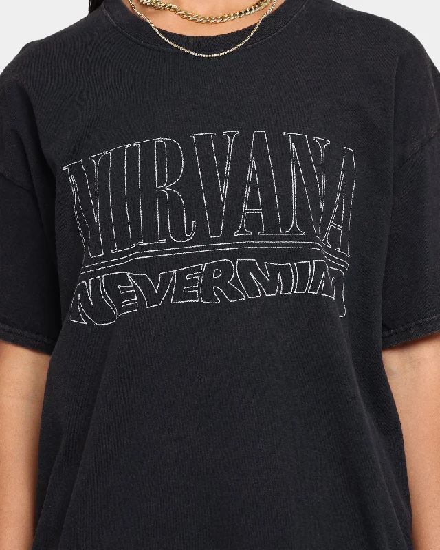 Nirvana Nevermind Logo Vintage T-Shirt Black Wash