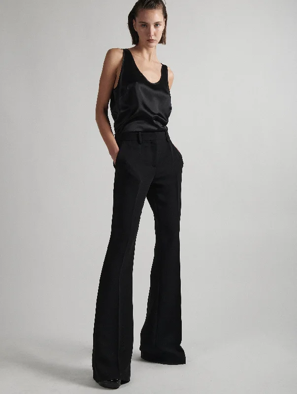 Pantalon coupe flare en crêpe noir