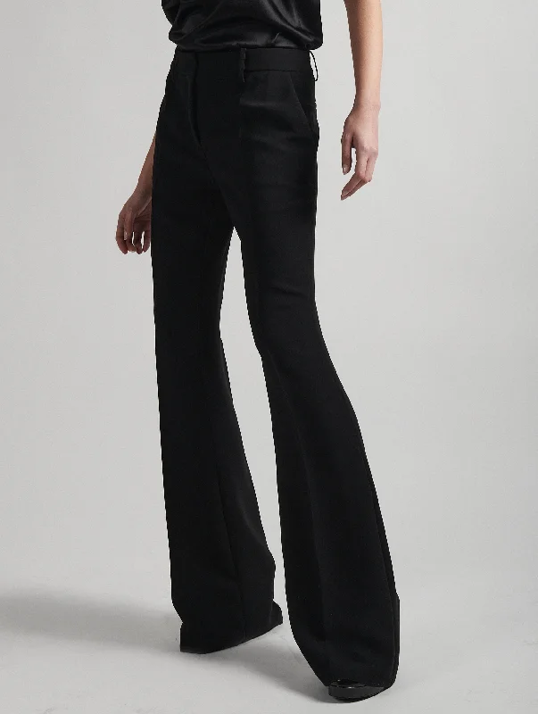 Pantalon coupe flare en crêpe noir