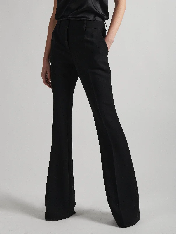 Pantalon coupe flare en crêpe noir