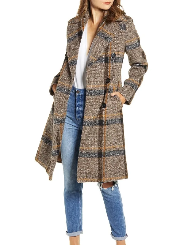 Plaid Double Breasted Coat