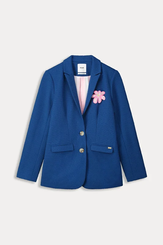 POM Blazer - Pique Ink Blue