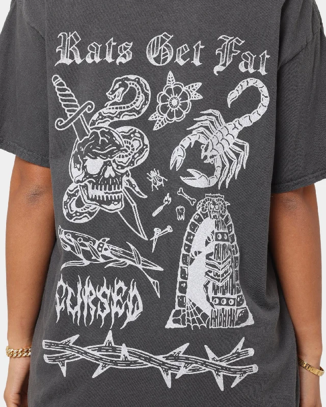 Rats Get Fat Cursed Vintage T-Shirt Black Dye