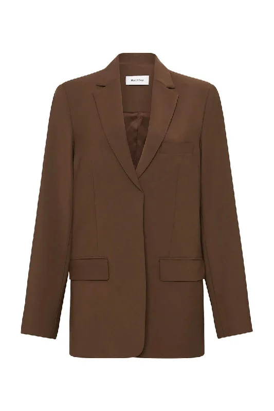 RELAXED TAILORED BLAZER-COFFEE