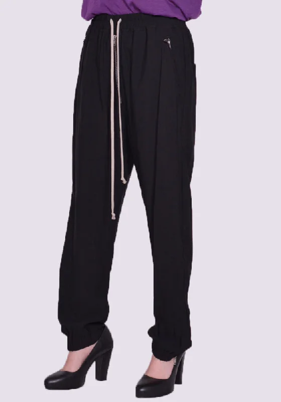 RICK OWENS WOMEN RP01C5313 Y TRACK PANTS BLACK