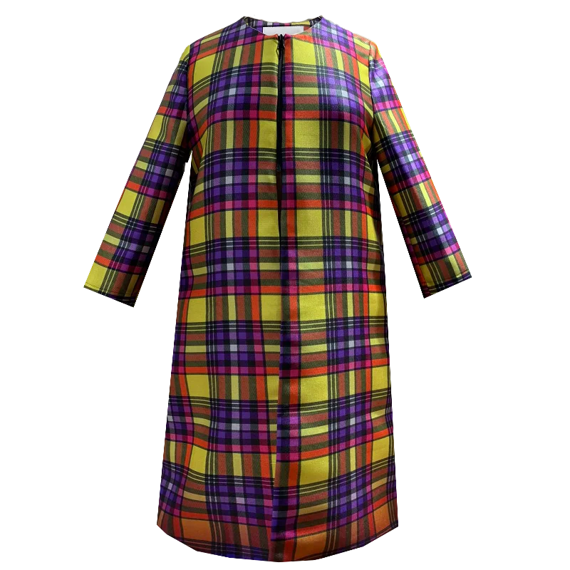 SALE tartan occasioncoat yellow purple