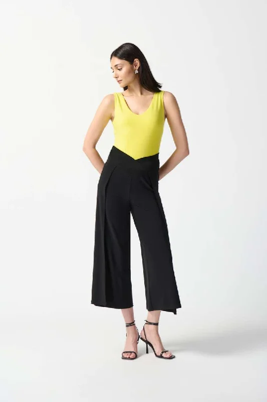 Silky Knit Pull-On Culotte Pants in Black 242026 by Joseph Ribkoff