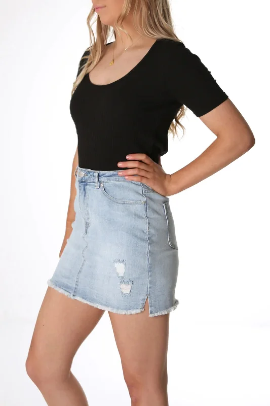 Stacey Rib Tee Black