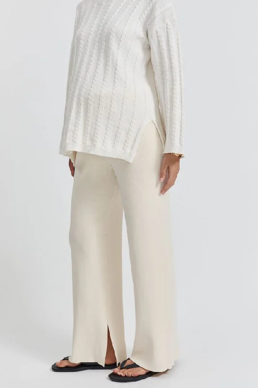 Celeste Wide Leg Pant (Buttercream)