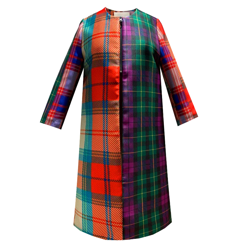 SALE tartan occasioncoat red blue