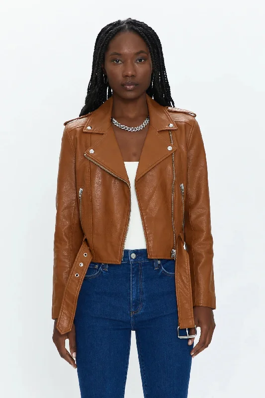 Pistola Tracy Moto Jacket in Cognac