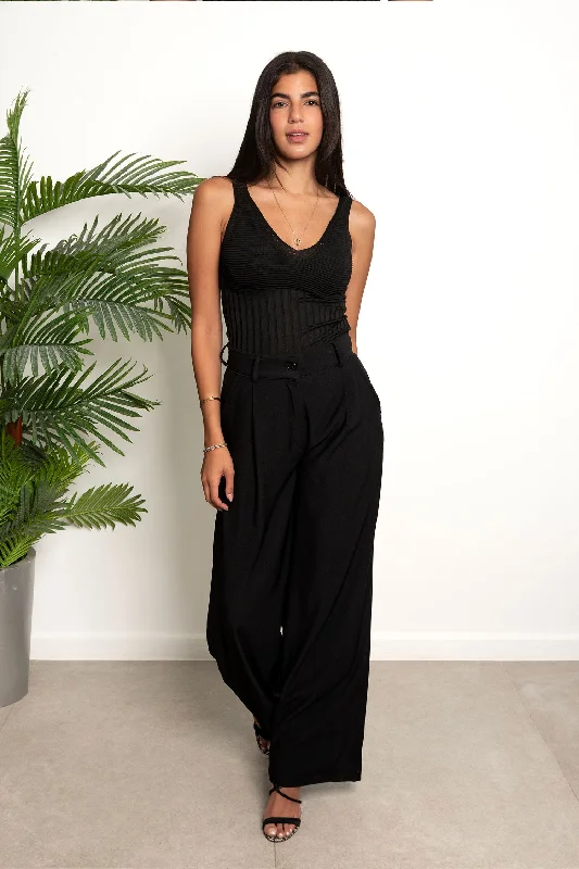 Wide Leg Pants with Pockets - Sabotage