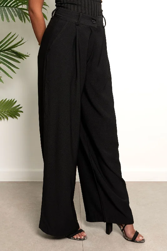 Wide Leg Pants with Pockets - Sabotage