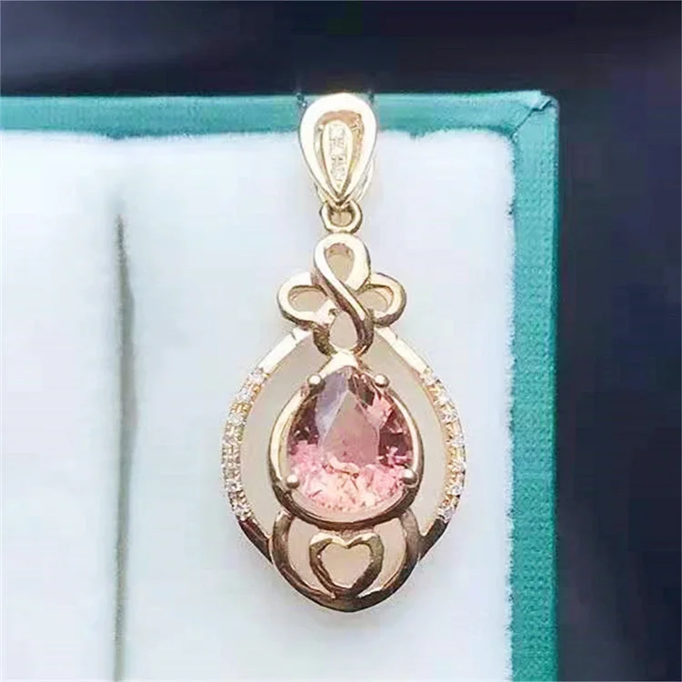 18k Rose Gold 1.36ct Genuine Tourmaline Pendant