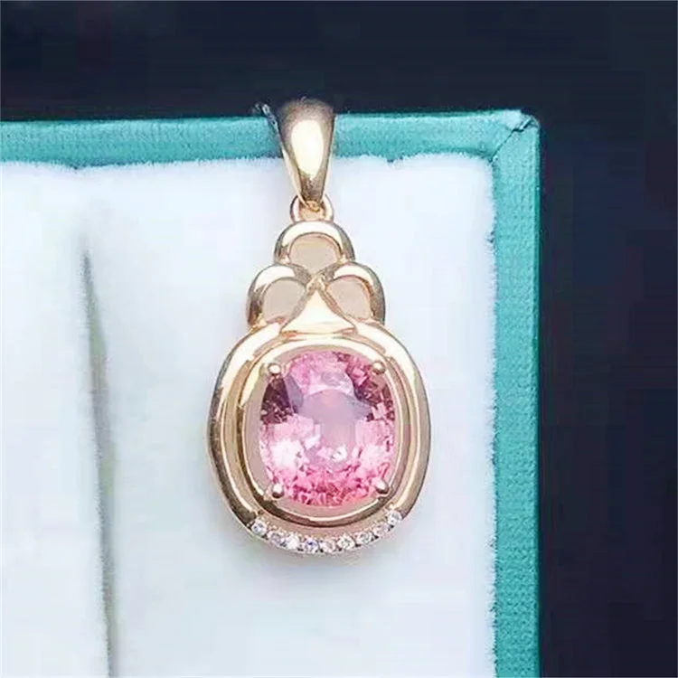 18k Rose Gold 1.95ct Genuine Tourmaline Charm Pendant