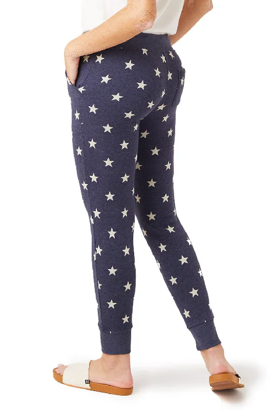 Alternative Womens Eco Fleece Jogger Sweatpants w/ Pockets - Stars - NEW