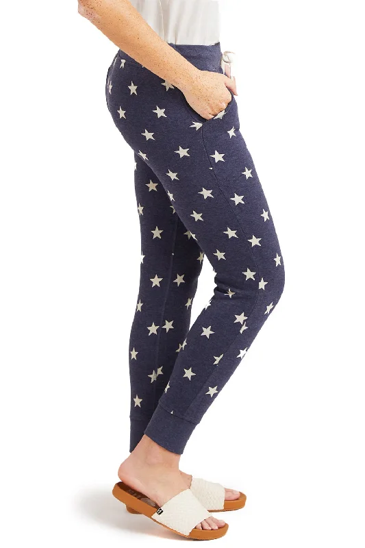 Alternative Womens Eco Fleece Jogger Sweatpants w/ Pockets - Stars - NEW