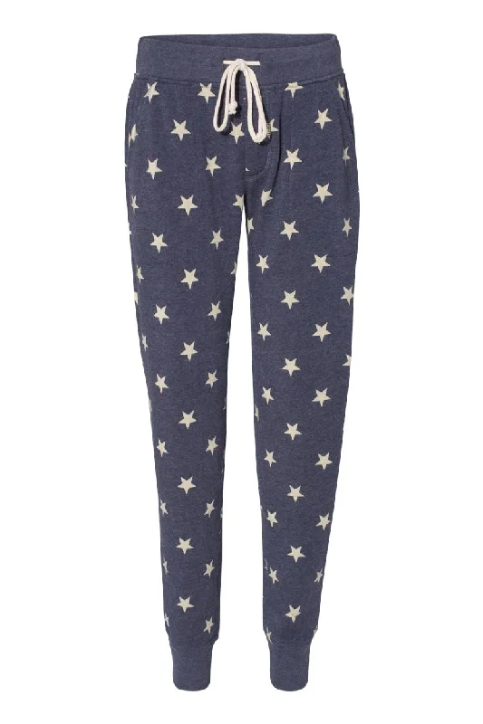 Alternative Womens Eco Fleece Jogger Sweatpants w/ Pockets - Stars - NEW