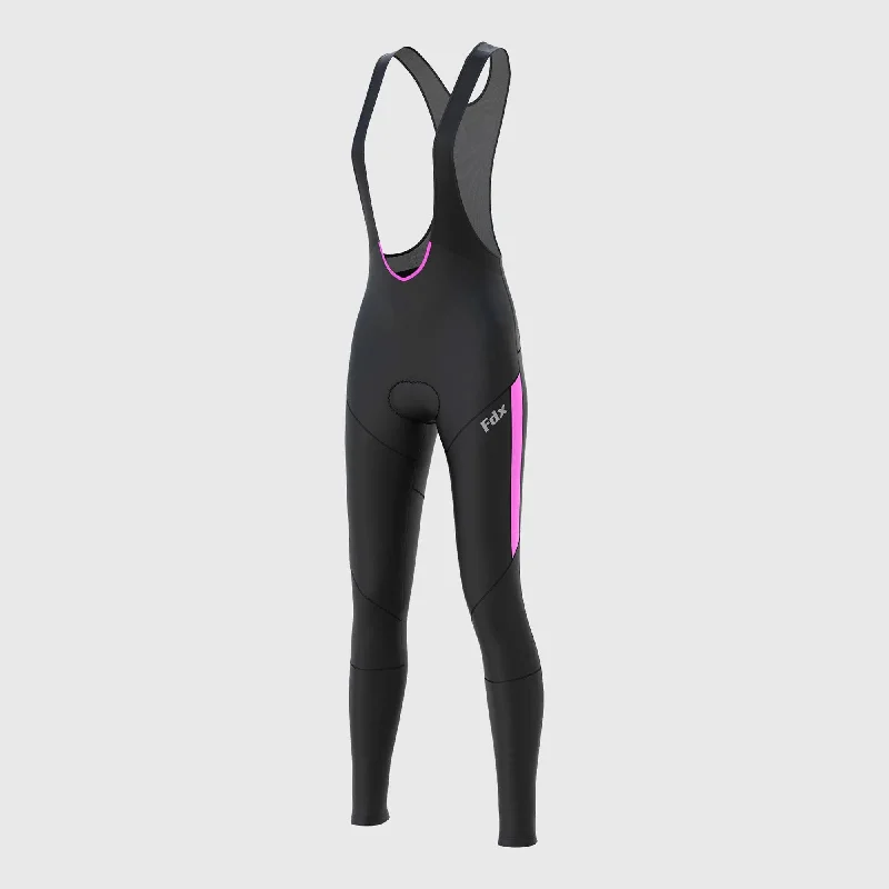 Fdx Arch Women's & Girl's Pink Thermal Padded Cycling Cargo Bib Tights