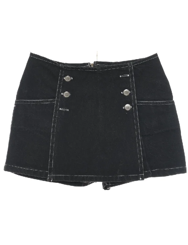 Black Denim Shorts - W27 L3