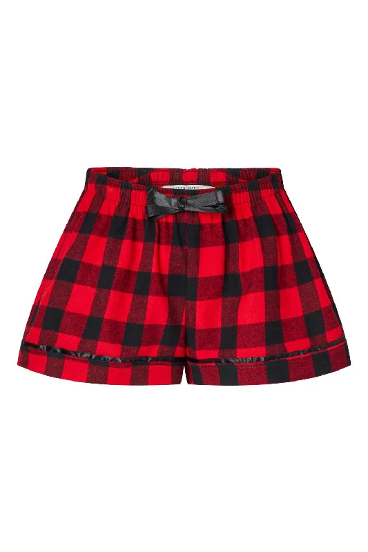 Boxercraft Womens Flannel Shorts - Red/Black Buffalo - NEW