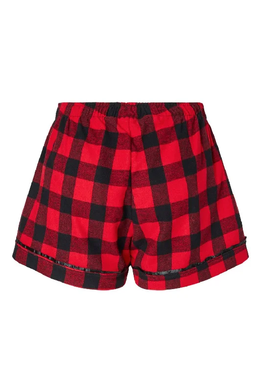 Boxercraft Womens Flannel Shorts - Red/Black Buffalo - NEW