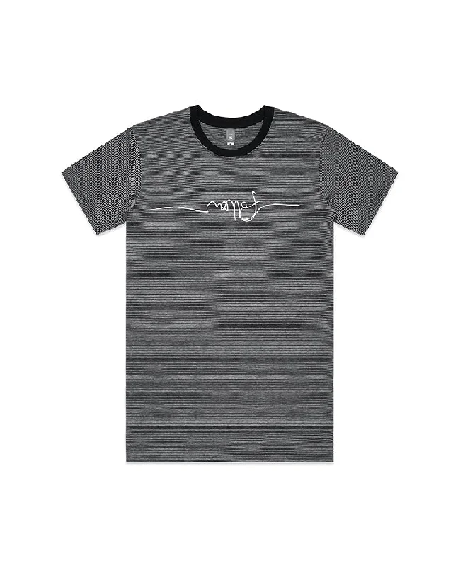 Follow Stripe Stitched Tee - Black