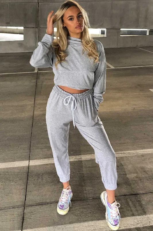 Grey Hooded Loungewear Set