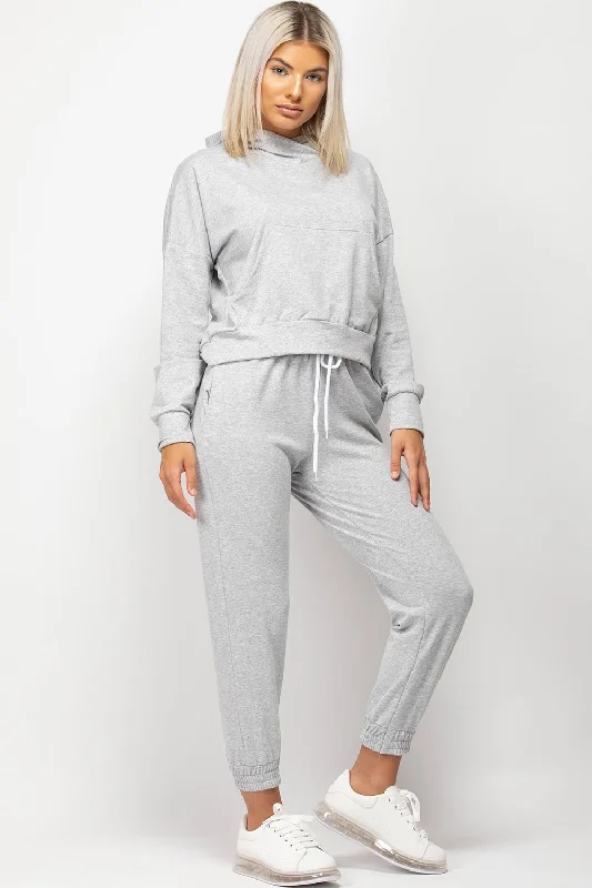 Grey Hooded Loungewear Set