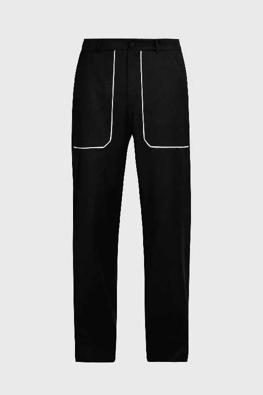 Long Trousers - Black Wool