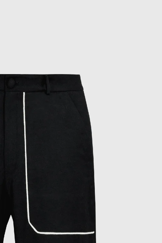 Long Trousers - Black Wool