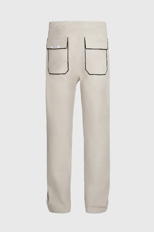 Long Trousers - Butter White Cotton