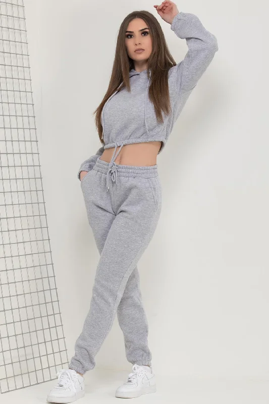 Loungewear Set With Drawstring Waist Grey