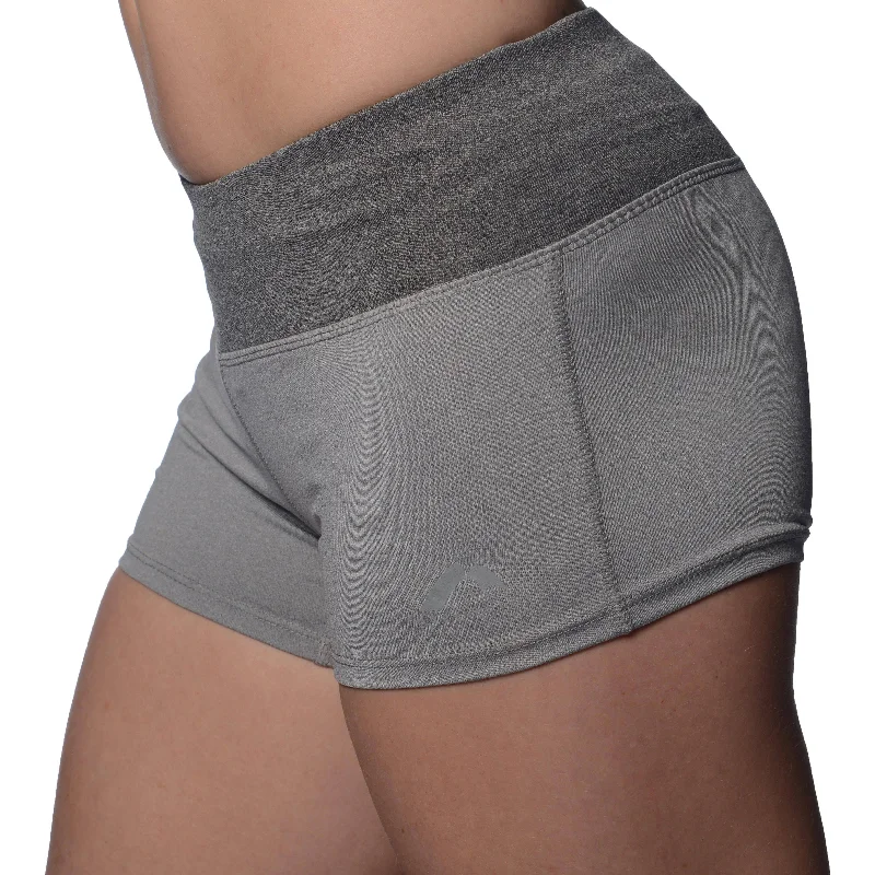 More Mile Marl Running Womens Short Tights - Grey