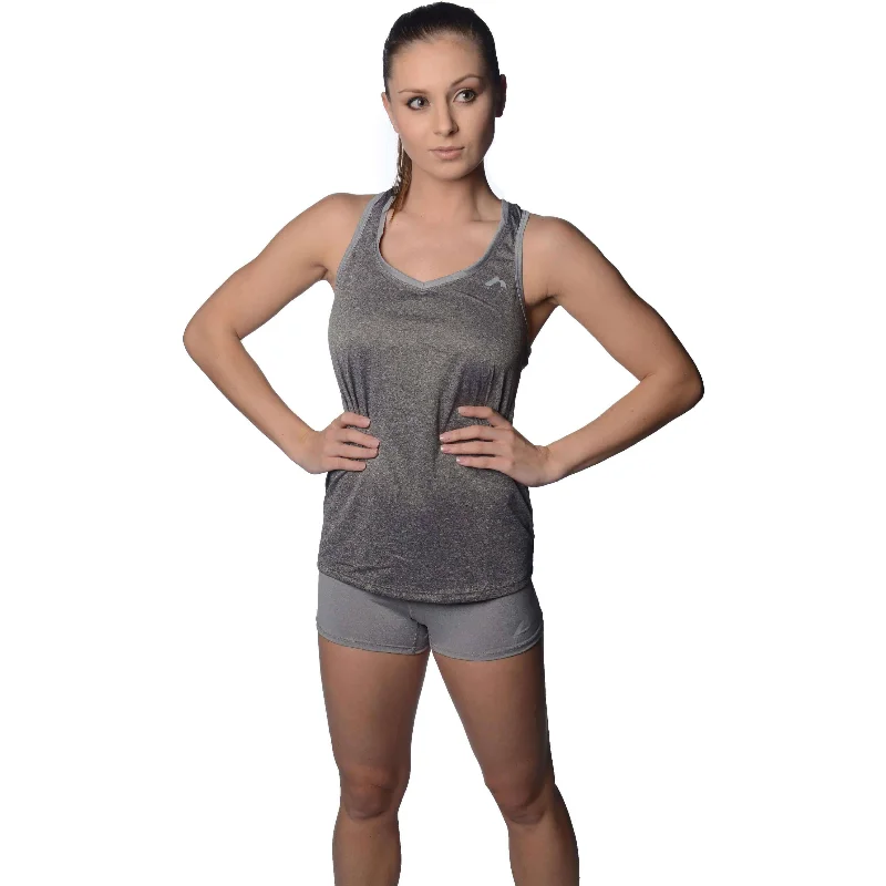 More Mile Marl Running Womens Short Tights - Grey