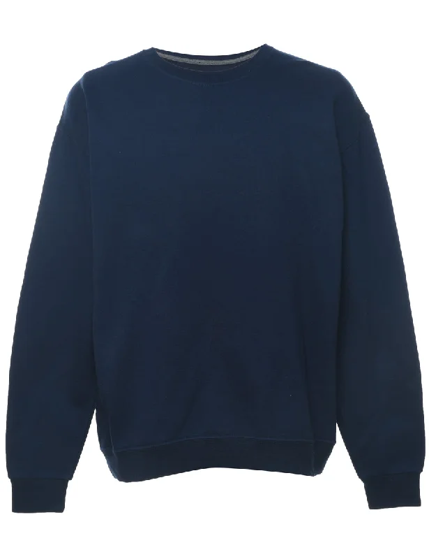 Navy Plain Sweatshirt - L