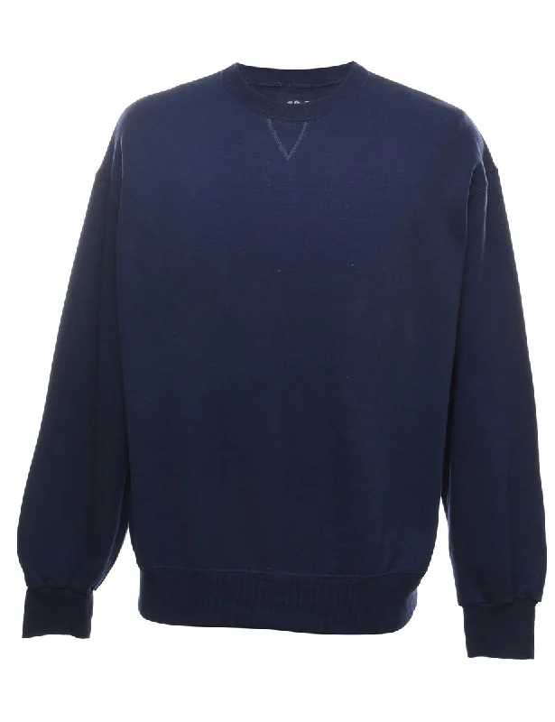 Navy Plain Sweatshirt - L