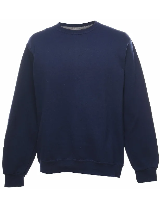 Navy Plain Sweatshirt - M