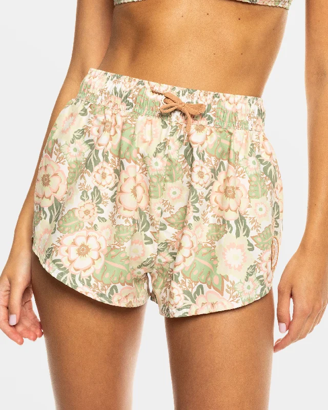 No Bad Waves Boardshorts - Oil Green Wild Flower Swim